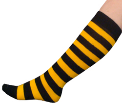 Striped Black/Gold Knee High Socks