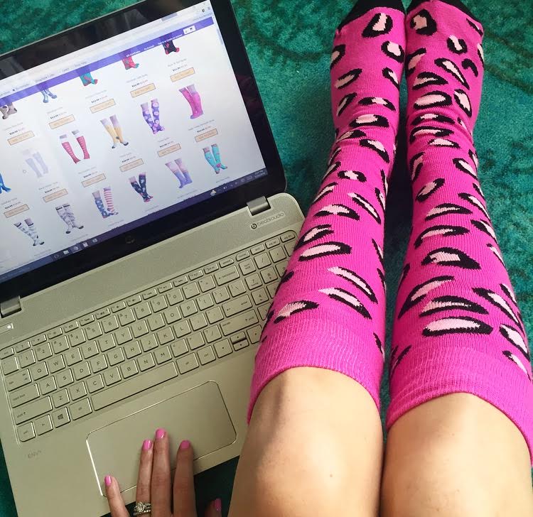 Girl Browsing the Internet for Socks